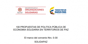 100 Propuestas de Política Pública de Economía Solidaria en Territorios de Paz