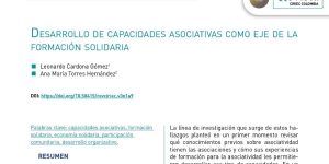 Desarrollo de capacidades asociativas como eje de la formación solidaria.