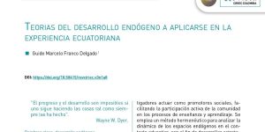 Teorías del desarrollo endógeno en Ecuador.